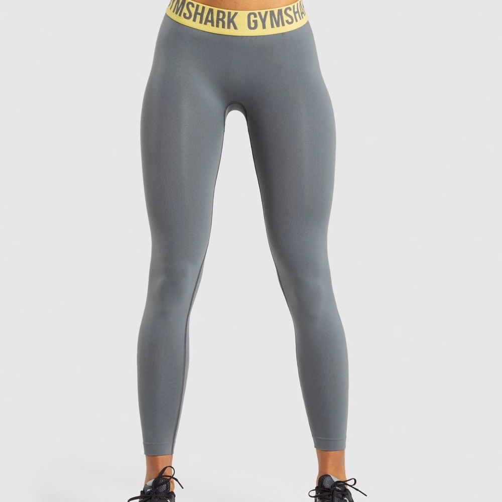 Gymshark Leggings with Neon Green Waistband